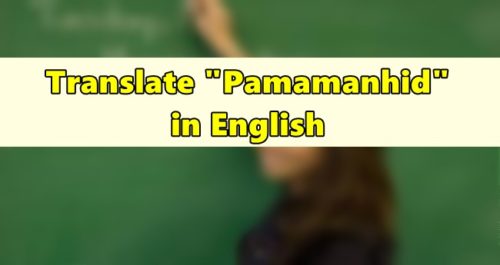 Pamamanhid in English