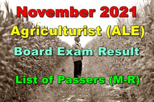 Agriculturist Board Exam Result