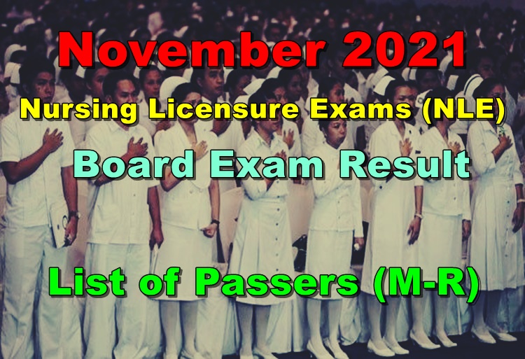 Nursing Board Exam Result November 2021 NLE List of Passers (MR)