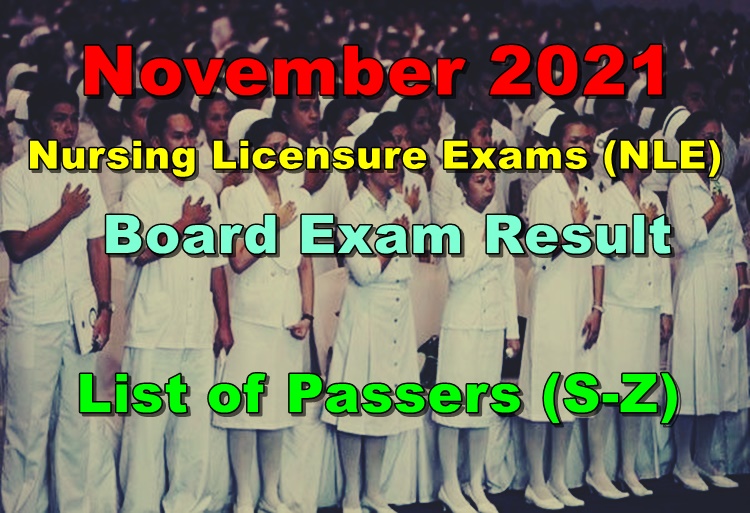 Nursing Board Exam Result November 2021 NLE List of Passers (SZ)