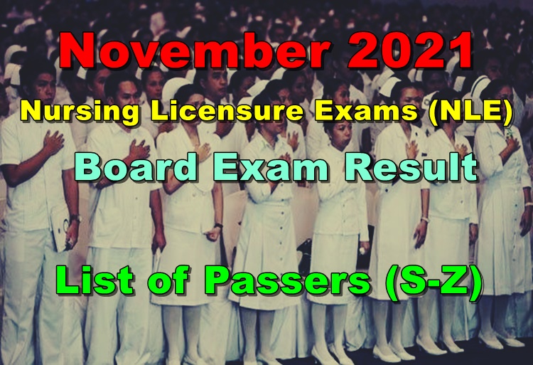 Nursing Board Exam Result November NLE List Of Passers S Z