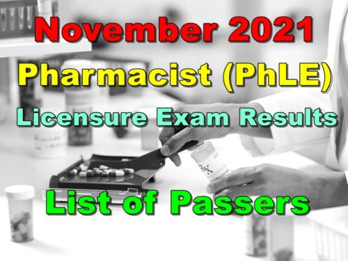 Pharmacist Board Exam Result November 2021