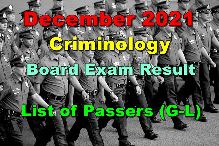 Criminology Board Exam Result December Cle List Of Passers G L