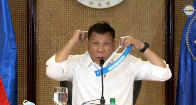 Duterte Says Keep Face Shields If You Don't Want COVID