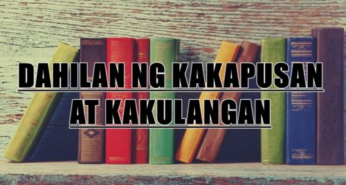 Dahilan Ng Kakapusan At Kakulangan,