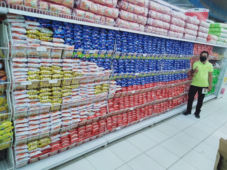 Grocery Products Arranged Into Display of Philippine Flag