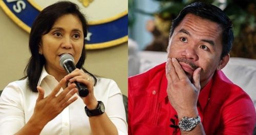 Leni Robredo, Manny Pacquiao