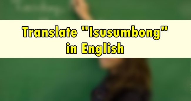 Isusumbong in English