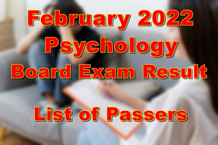 Psychology Board Exam Result February 2022 List of Passers