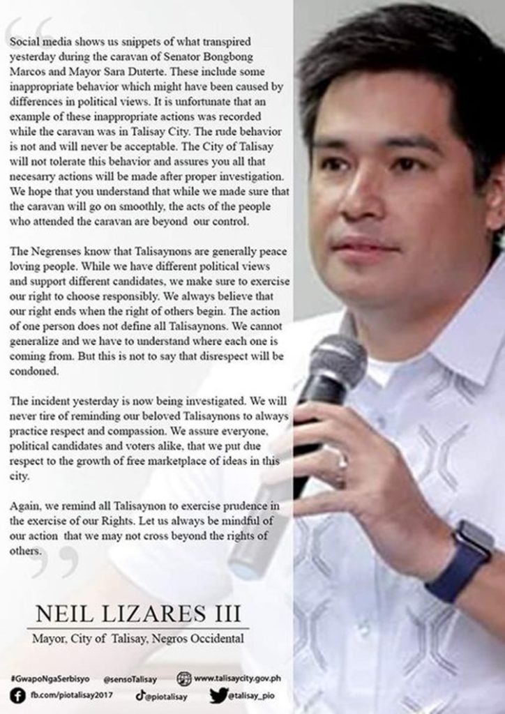 neil lizares statement bongbong marcos