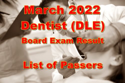 Dentist Board Exam Result