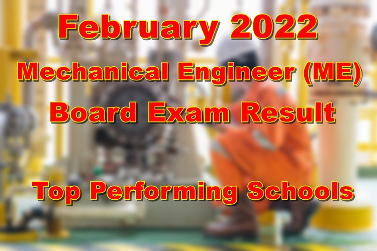 Mechanical Engineer Board Exam Result February 2022 Top Performing