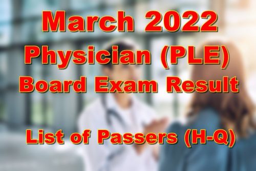 Physician Board Exam Result