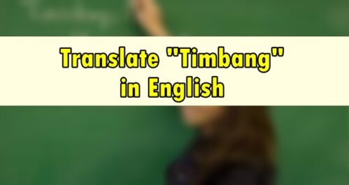 Timbang in English