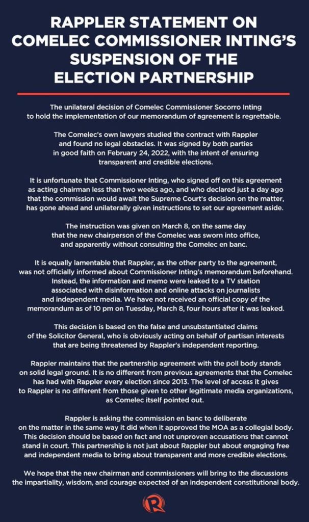 rappler statement