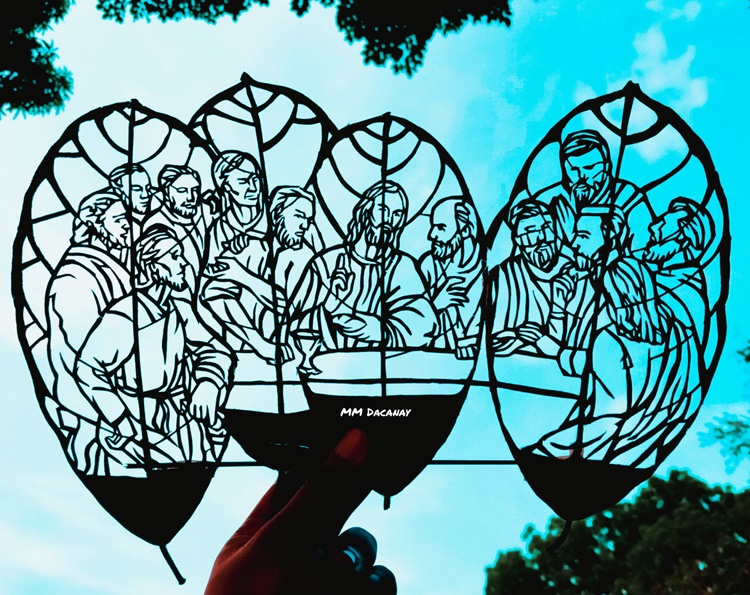 Last Supper Leaf Art