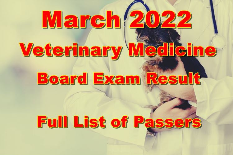 Veterinary Board Exam Result March 2022 VLE Full List of Passers