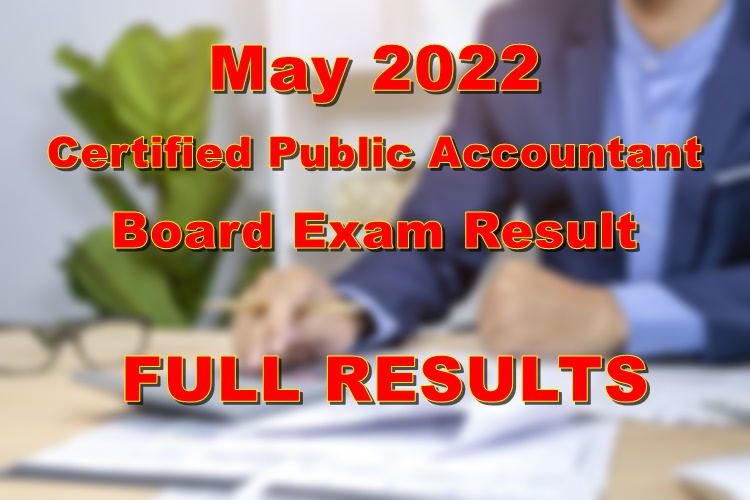 CPA Board Exam Result May 2022 Certified Public Accountant Passers