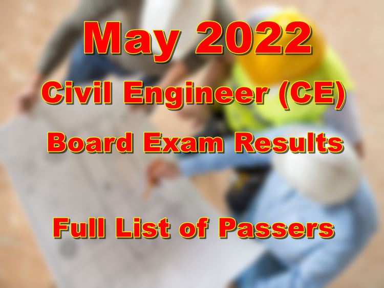 Civil Engineer Board Exam Result May 2022 CE Full List of Passers