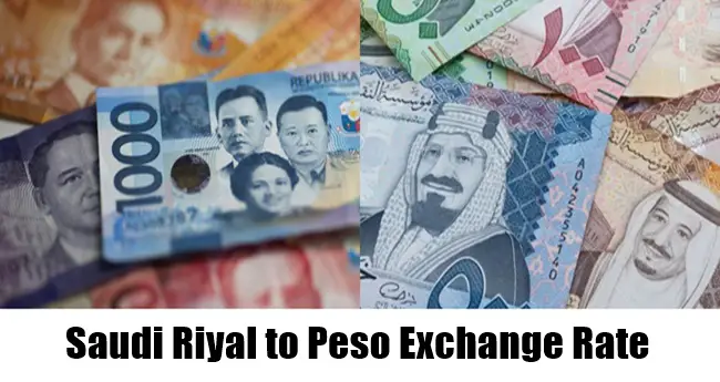 Saudi Riyal to Peso Exchange Rate
