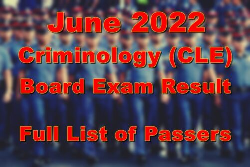 Criminology Board Exam Result June Cle Passers Full List