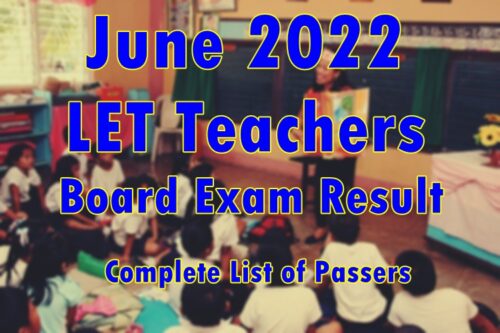 LET Teachers Exam Result