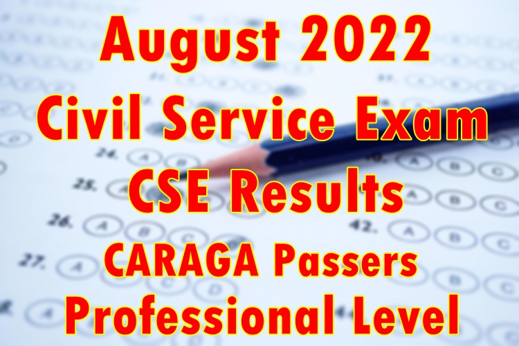 Civil Service Exam Result August 2022 CARAGA Passers (Professional Level)