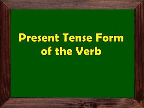 Present Tense Form of the Verb