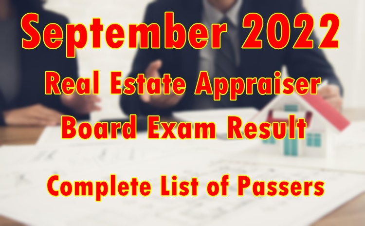 Real Estate Appraiser Board Exam Result September 2022 (FULL)