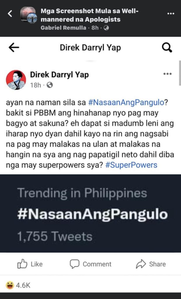 Darryl Yap Fake Account