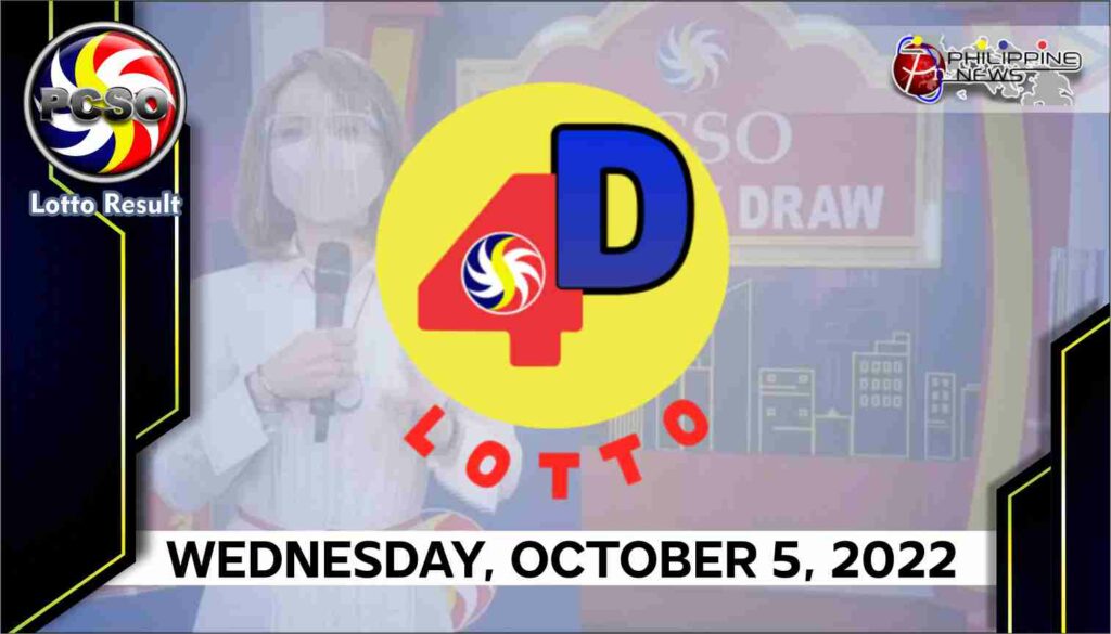 4D LOTTO RESULT Today, Wednesday, October 5, 2022 - Official PCSO Lotto ...