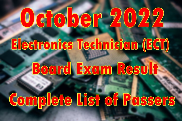 ECT Board Exam Result October 2022 Complete List of Passers