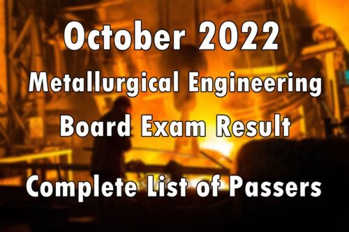 Metallurgical Engineer Exam Result