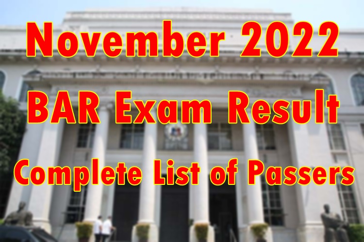 BAR Exam Results November 2022 BAR 20222023 Passers