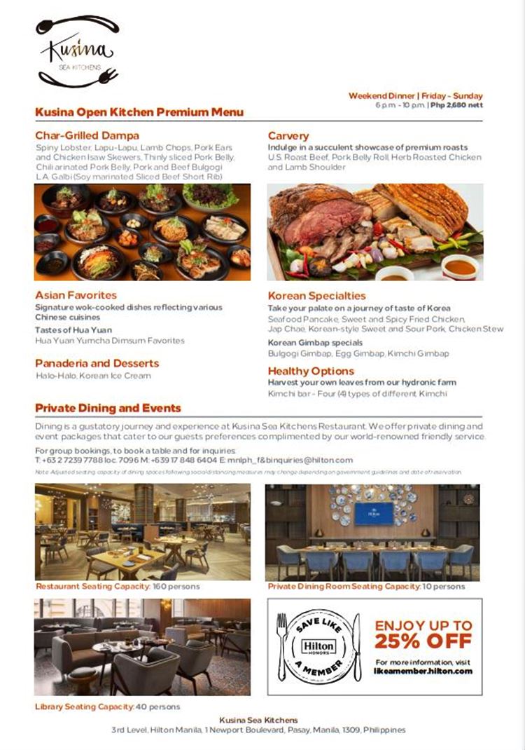 Hilton Hotel Manila Buffet Price At Kusina Sea Kitchens