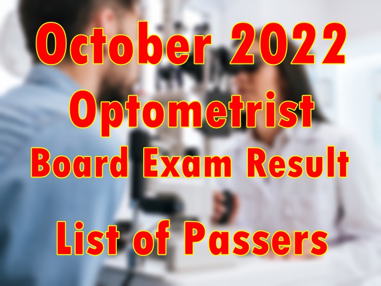 Optometrist Board Exam Result October 2022 List of Passers