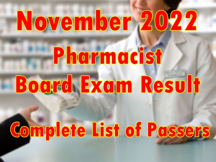 Pharmacist Board Exam Result November Complete