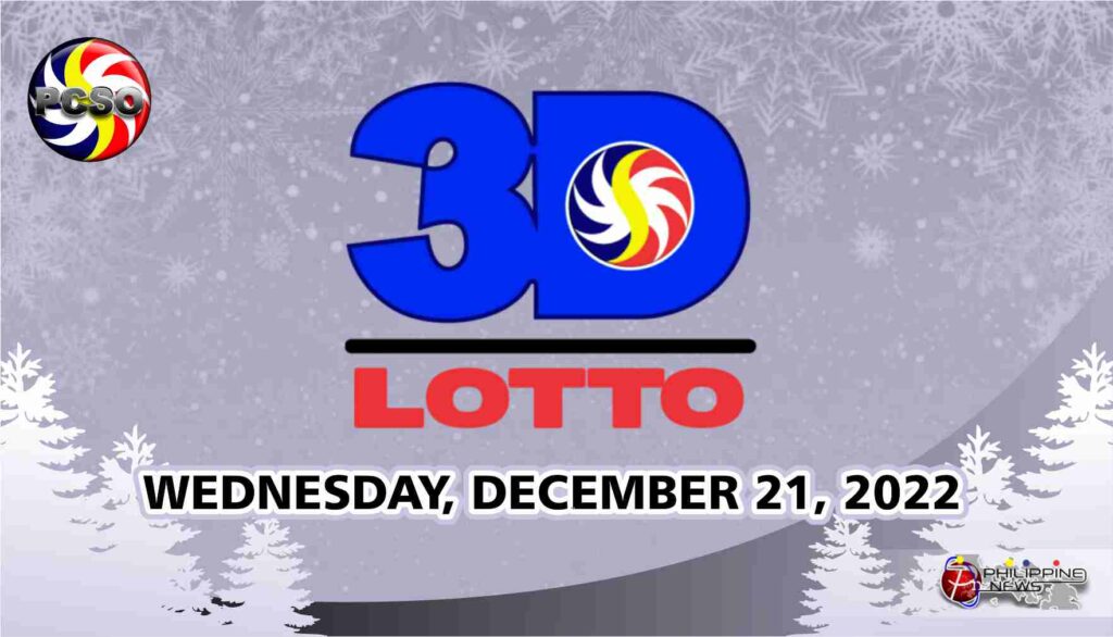 3D LOTTO RESULT Today, Wednesday, December 21, 2022 - Official PCSO ...