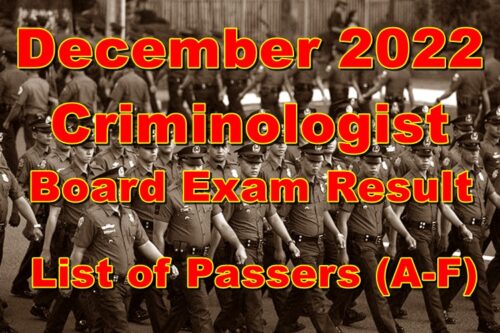Criminologist Board Exam Result