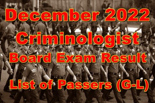 Criminologist Board Exam Result