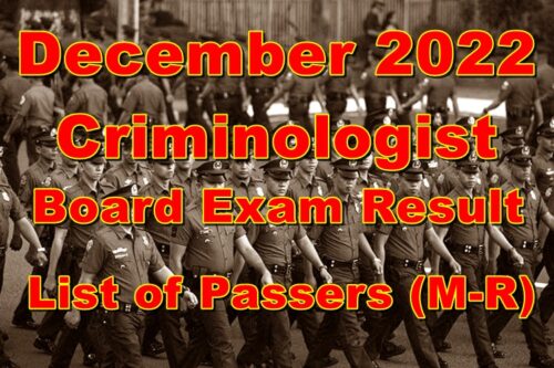 Criminologist Board Exam Result