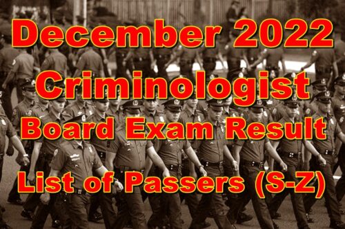 Criminologist Board Exam Result