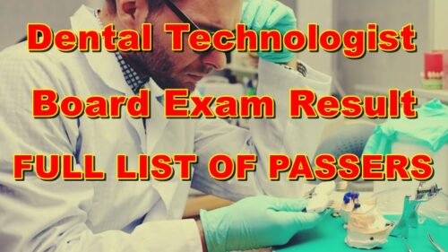 Dental Technologists Board Exam Result