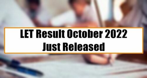 LET Result October 2022