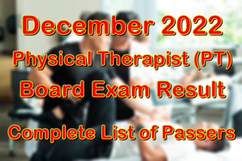 Physical Therapist Board Exam Result