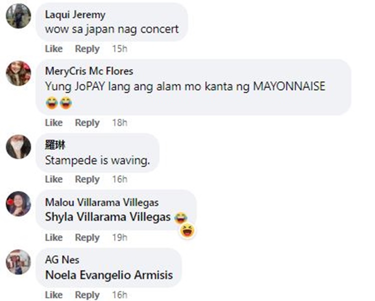 Female Fan to Mayonnaise Band “Jopay na po please bawal po ako gabihin”