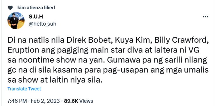 kim atienza liked tweet