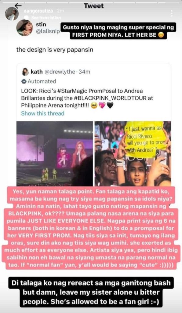 andrea brillantes sister post