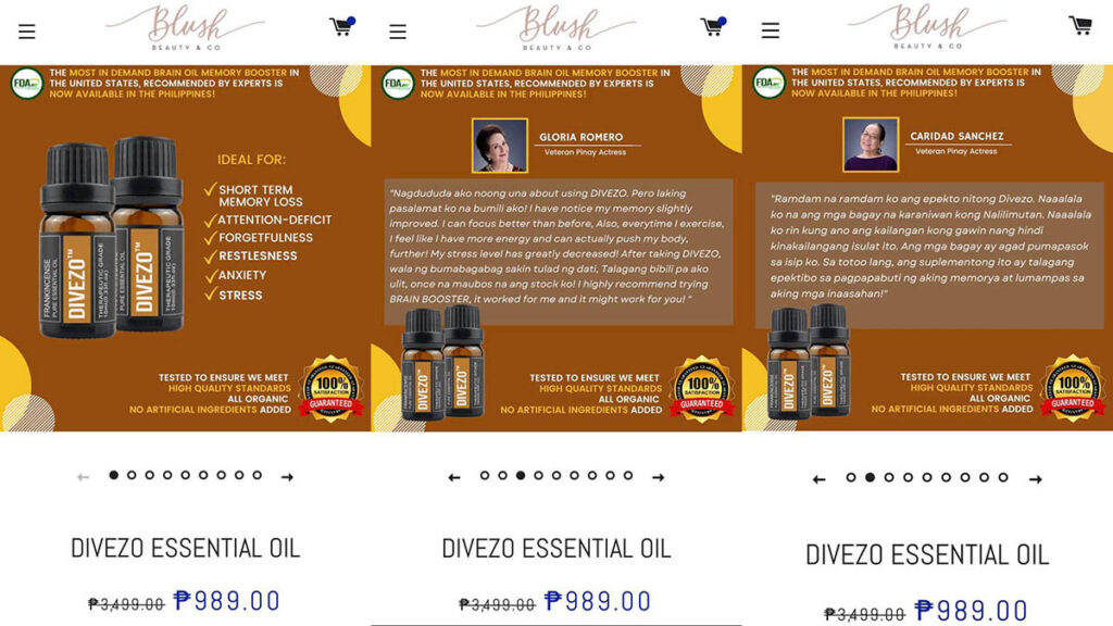 Caridad Sanchez, Gloria Romero Names Used in Fraud Product Ads