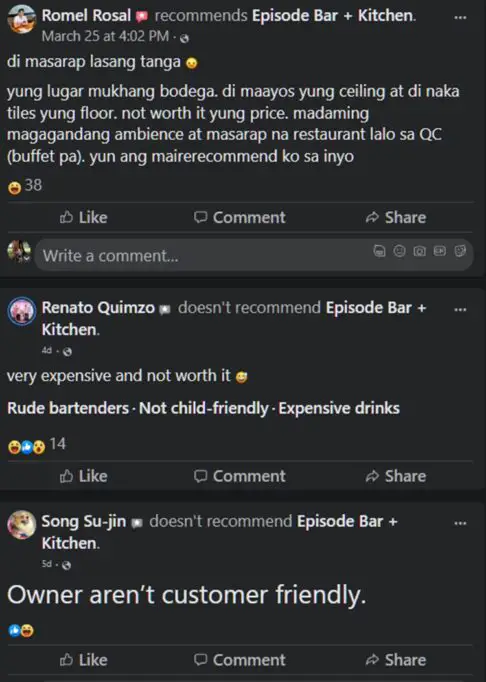 Rendon Labador Restaurant Reviews